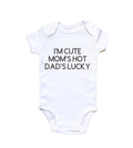 Short sleeve Baby vest - "I'M CUTE, MOMS HOT, DAD'S LUCKY"