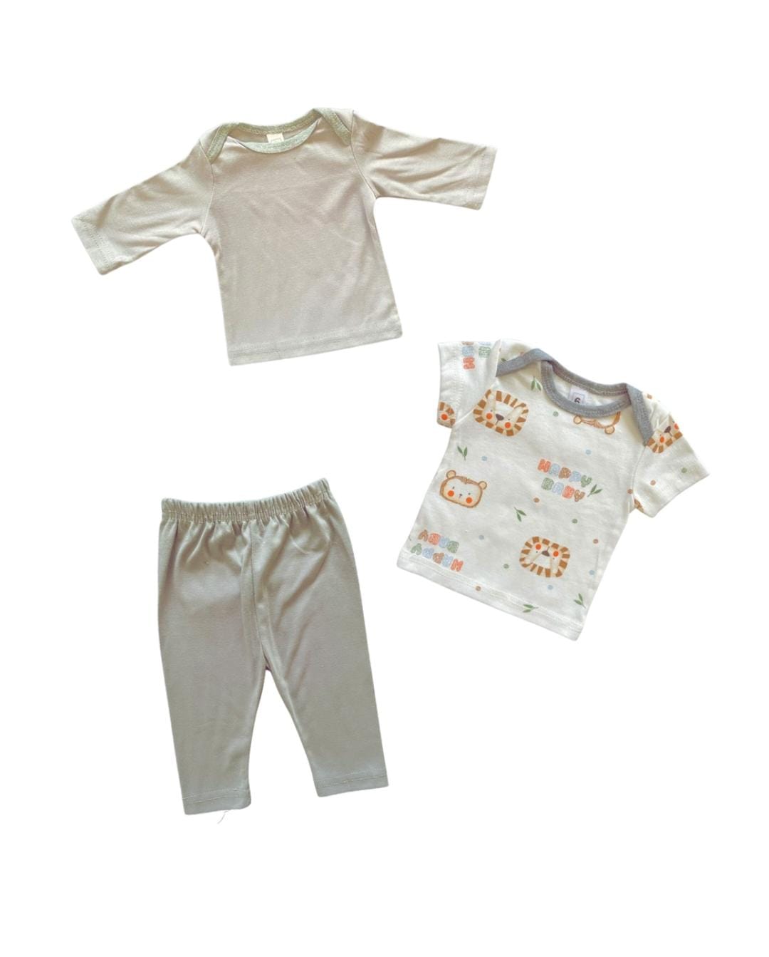 Newborn Essentials Baby Clothing Starter Set 8 Piece Grey Lion