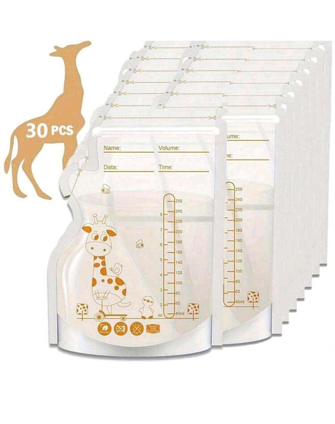 30PCS Breastmilk Storage Bags 250ml