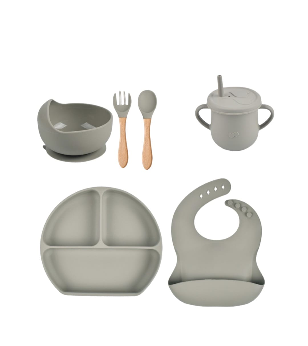 BPA Free Silicone Bowl, Bib & Sippy Cup 6 Piece