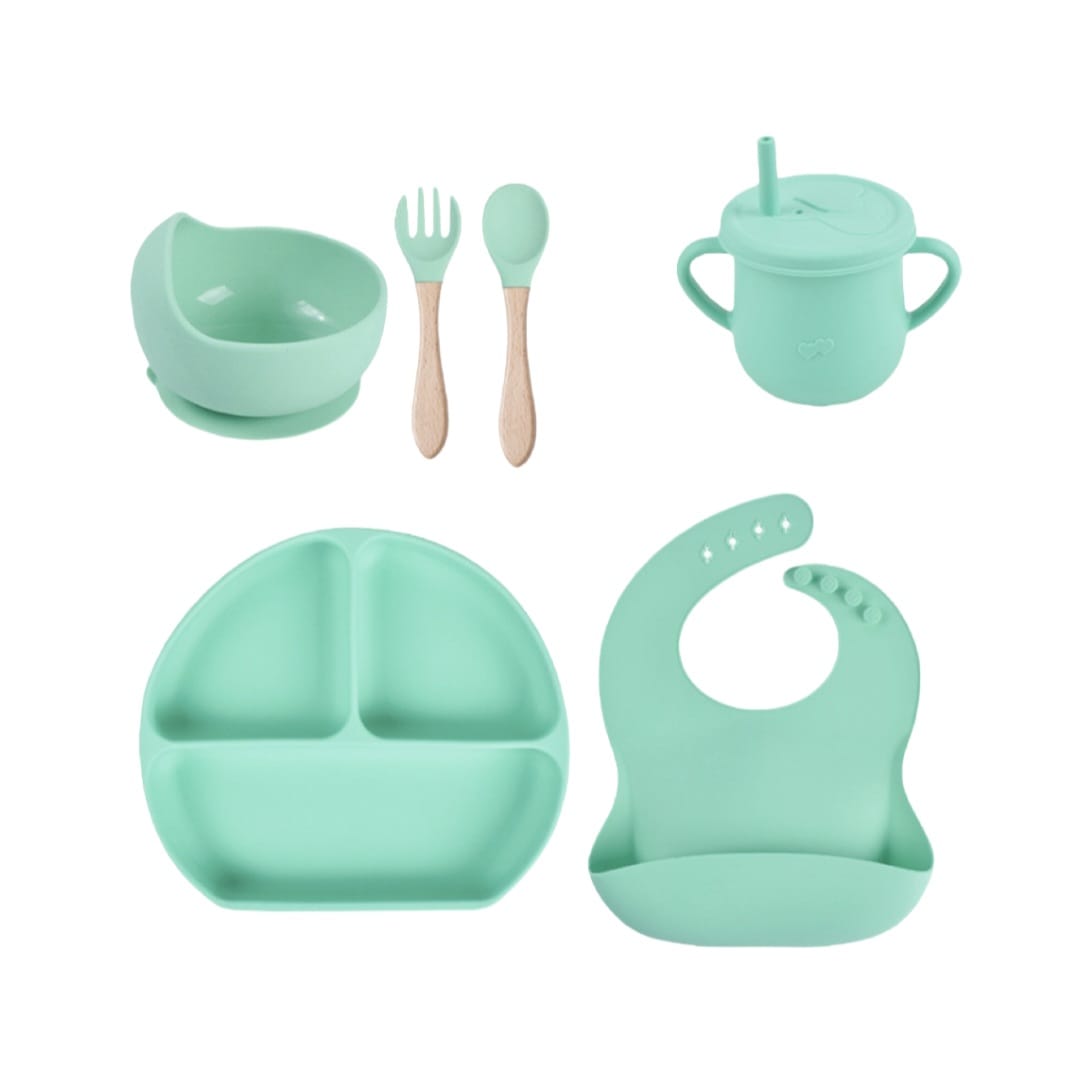 BPA Free Silicone Bowl, Bib & Sippy Cup 6 Piece
