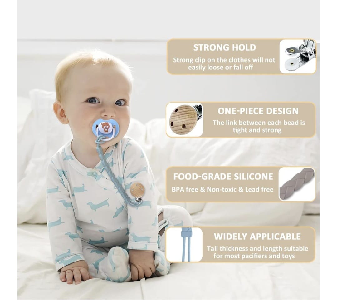 Baby Feeding & Teething Set - Silicone Food Feeder with Pacifier Clip