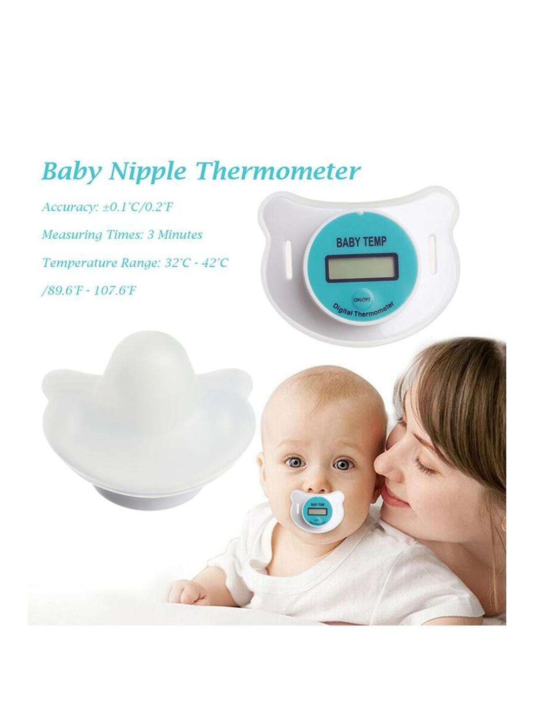 2 in 1 Electronic Silicone Baby Pacifier With Thermometer