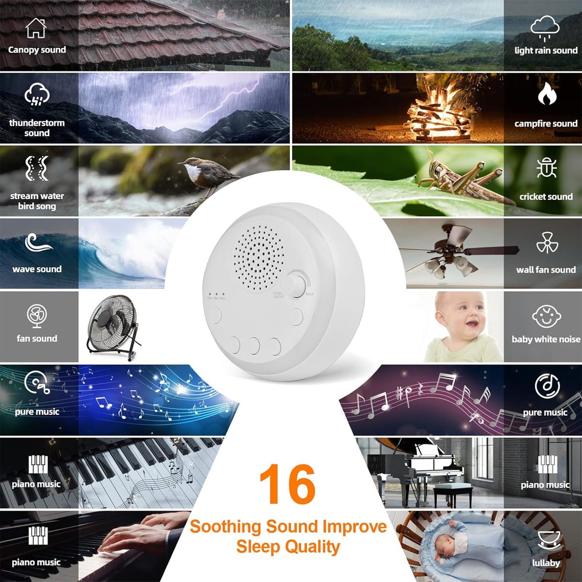 White Noise Machine with Night Light