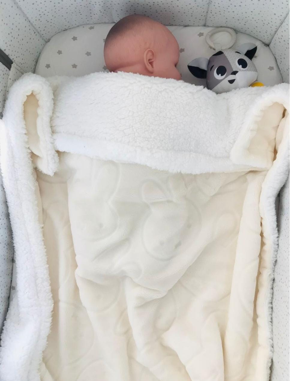 Sherpa and Flannel Embossed Baby Blanket