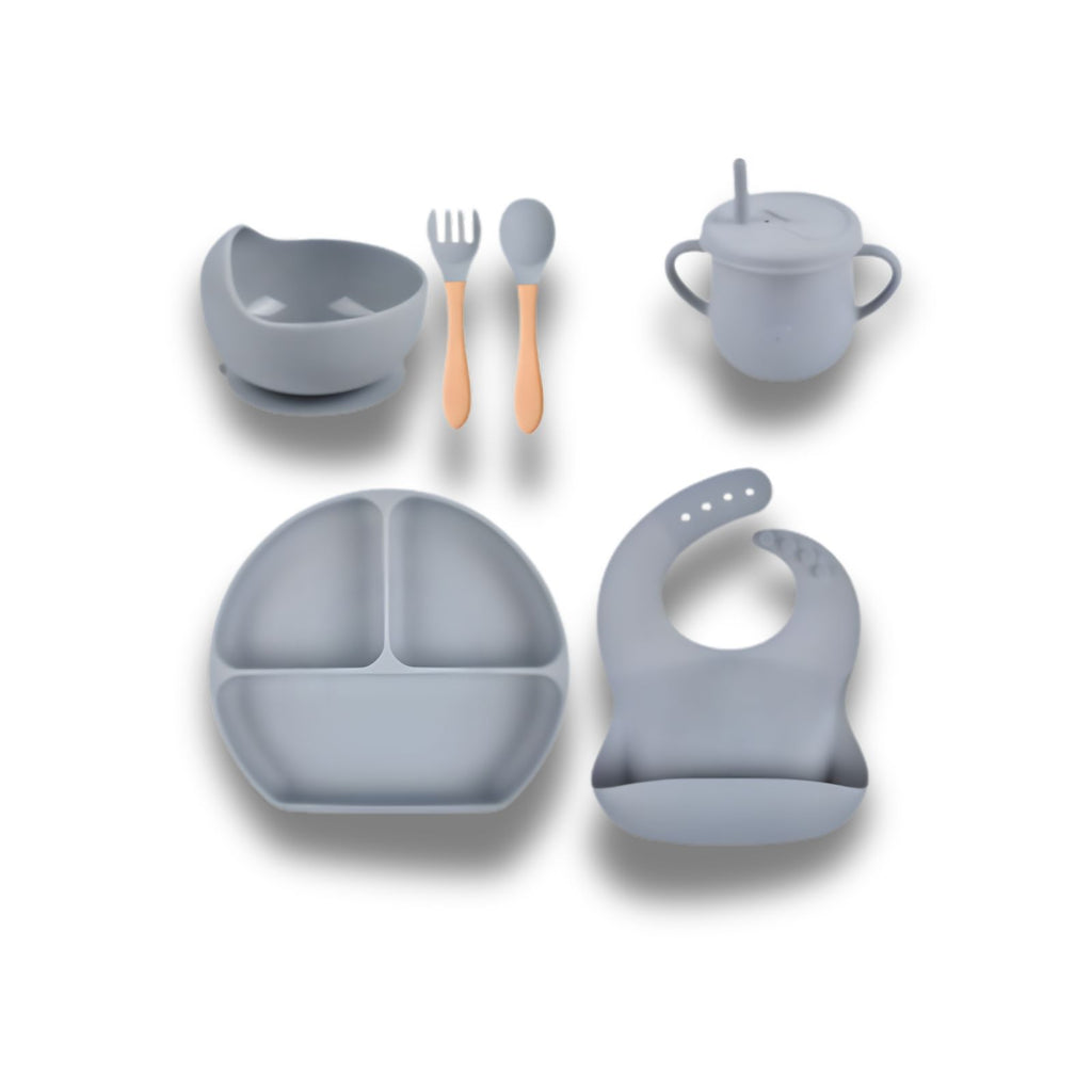 BPA Free Silicone Bowl, Bib & Sippy Cup 6 Piece
